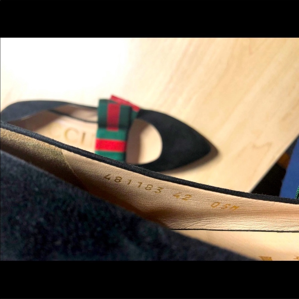 100% Authentic Gucci Web Bow Flat - image 7